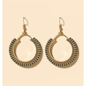 Modern Metallic Gold Hoop Earrings- NEW!
